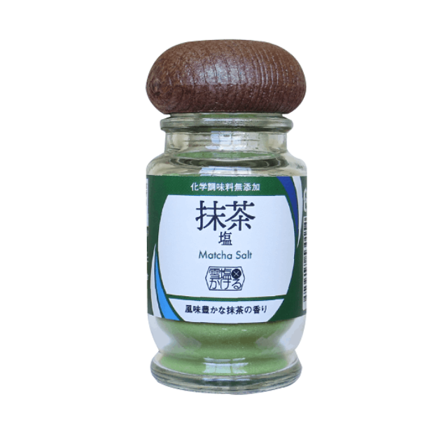 雪塩かける 抹茶塩