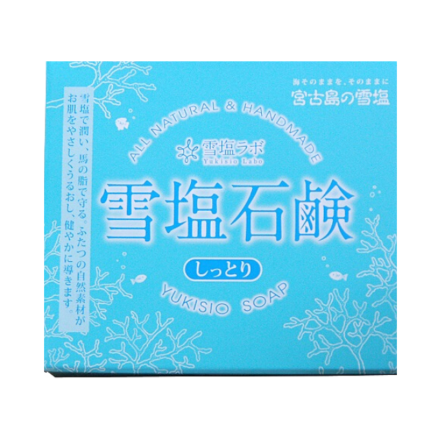 新品 宮古島 雪塩ラボ 雪塩石鹸 泡立てネット付き - 洗顔料