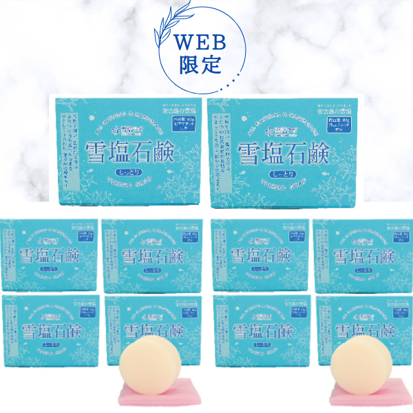 【まとめ買い】　雪塩石鹸（しっとりタイプ）　10個セット